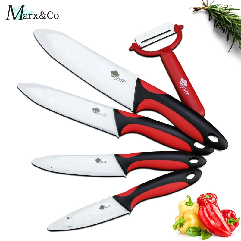 Ceramic Knife Set,All in One Knives Set for Kitchen, Non Rust White Zirconia Blade with Sheaths,Slicer,Peeler, Chef Knife,Ceramic Paring Knife 3 inch