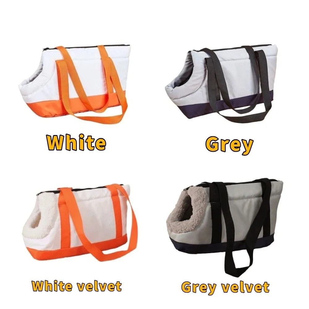 Portable Warm Pet Carrier Bag Waterproof Breathable Cat Sling Bag Foldable Color Block Pet Handbag Outdoor Activities