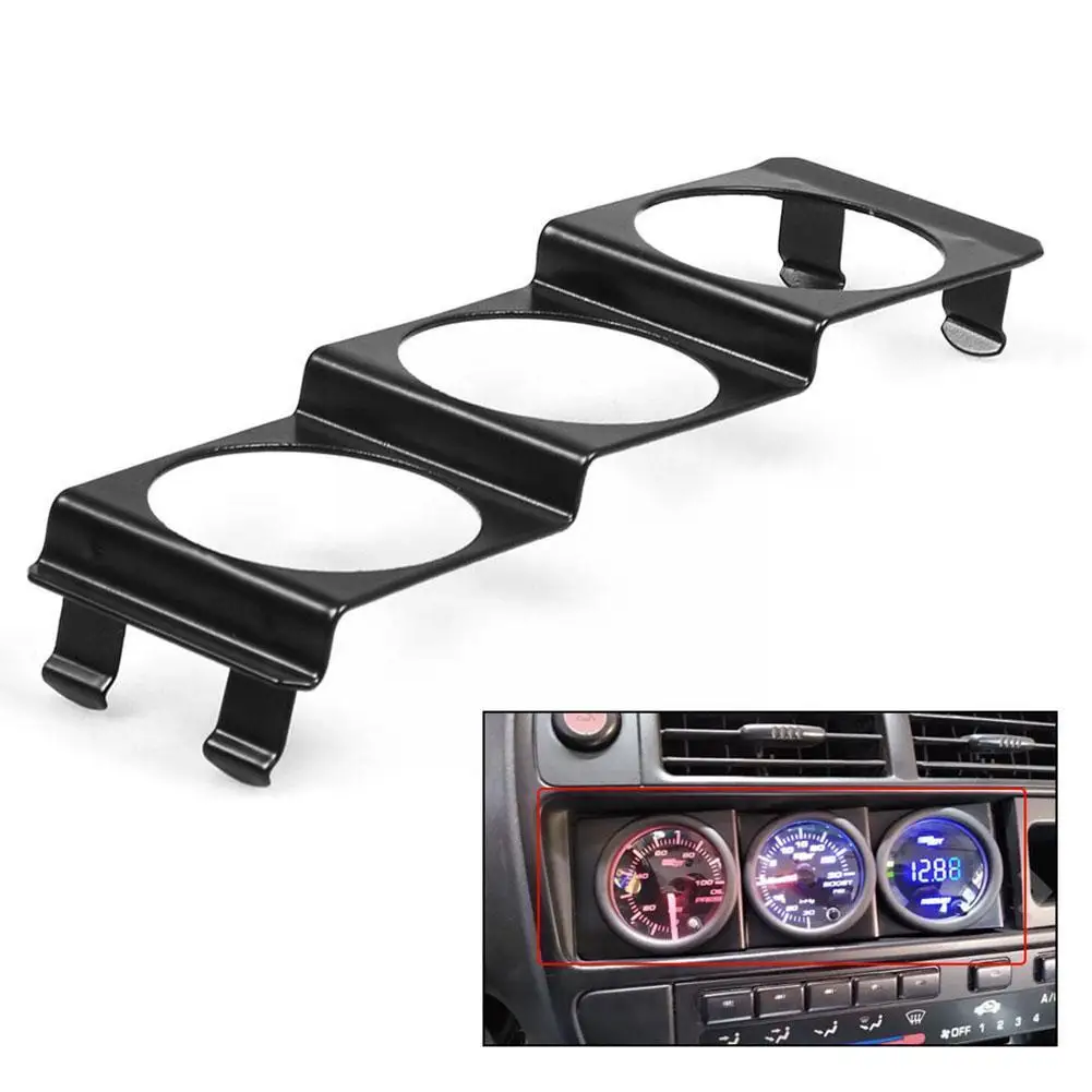 Universale 3 Fori 52Mm Singolo Din Radio Slot Pod Auto Accessori Per Auto Pod Black Dash Panel Misuratore A Triplo Montaggio Misuratore Interno M1K2