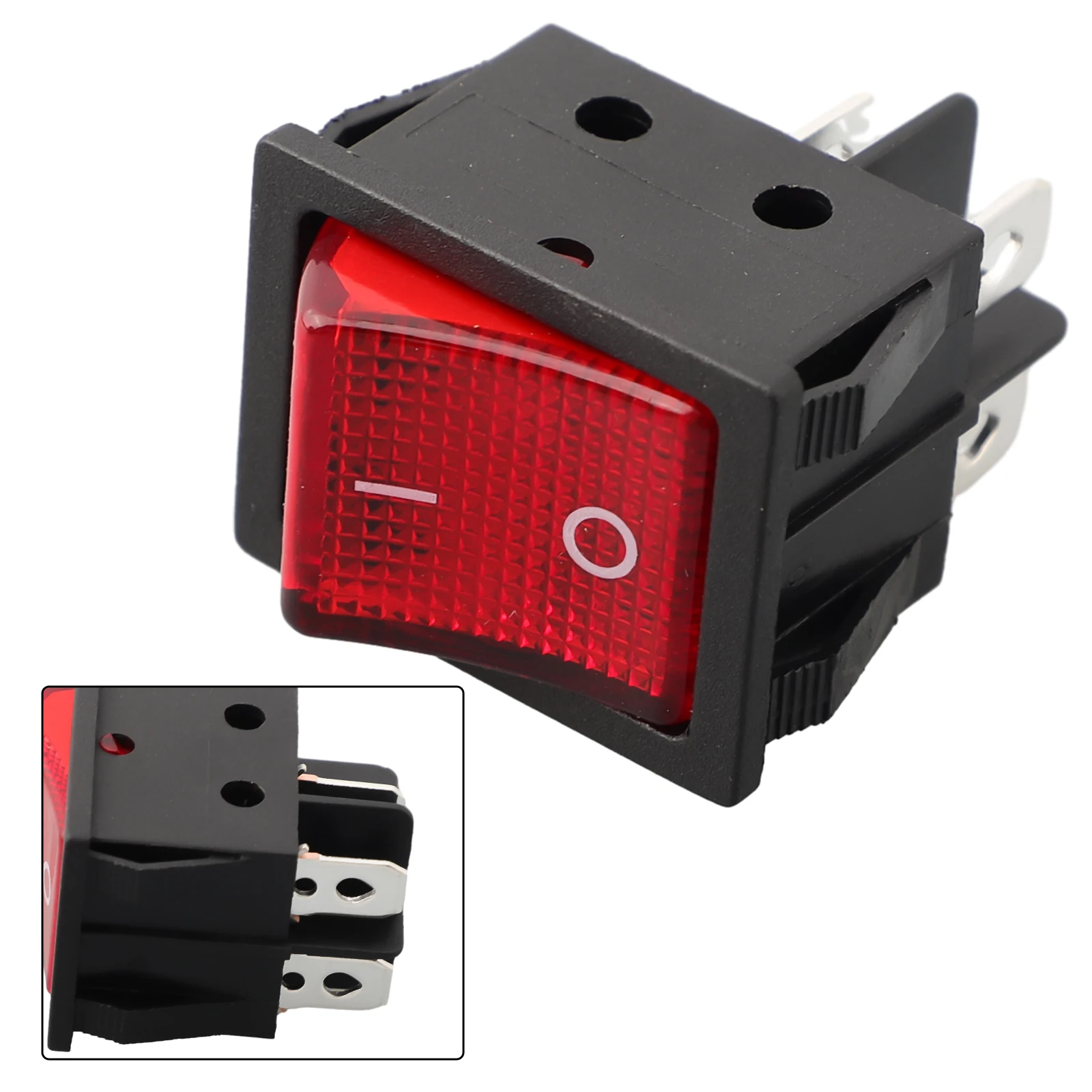 

Equipment Power Switch Switch Red With Light 29 X 22mm 30A 4-Pin Boat Business Equipment Industrial Industrial
