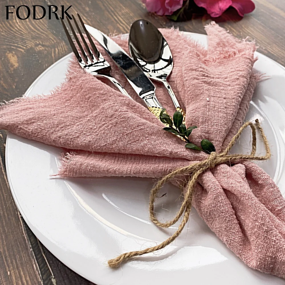 

10pcs Cloth Napkin Christmas (17x17'') Serving Table Decor Dinner Towel for Kitchen Wedding Decoration Party Linen Fabric Gauze