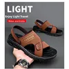 Casual Men's Sandals Soft Bot Beach oes Anti-Slip Summer Trendy Slippers Breathable Toe-Open Flat Heel Rubber Outsole