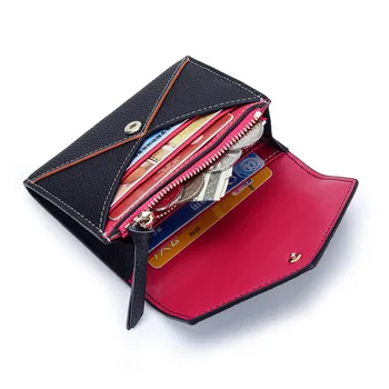 Portafoglio bifold piccolo da donna Portafoglio in pelle con tasca con cerniera Porta carte di credito Portafoglio Mini portamonete per viaggi o regali