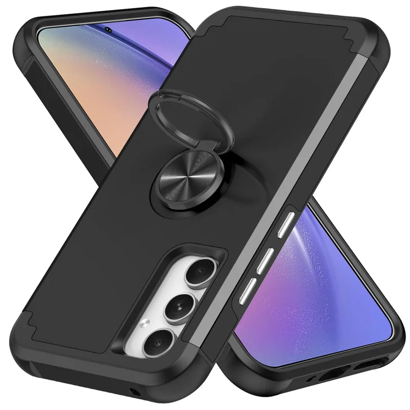 마그네틱 링 스탠드 폰 케이스, 삼성 갤럭시 A14, A54 5G, A15, A12, 자동차 거치대 하드 PC 킥 스탠드, 충격 방지 풀 폰 커버