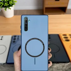 Color Magnetic Hard Silicone Back Cover for Realme 6i (India) (XCK blue)