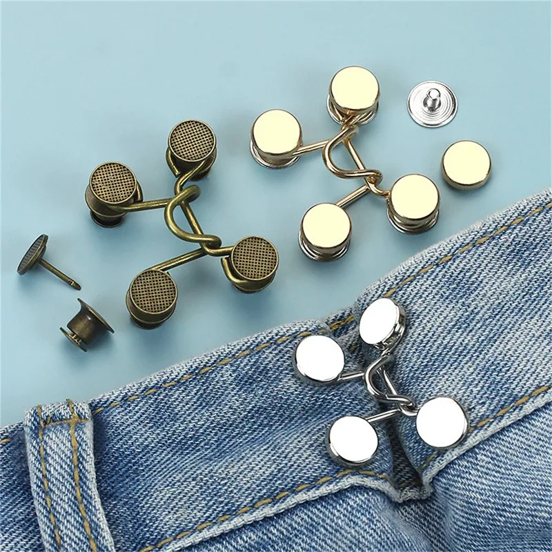 1/2/4 Set Nail-free Metal Jeans Button Snaps Detachable Pants Clips Buttons  Pins DIY Waist Tightener Clothing Buckles Sewing Tools