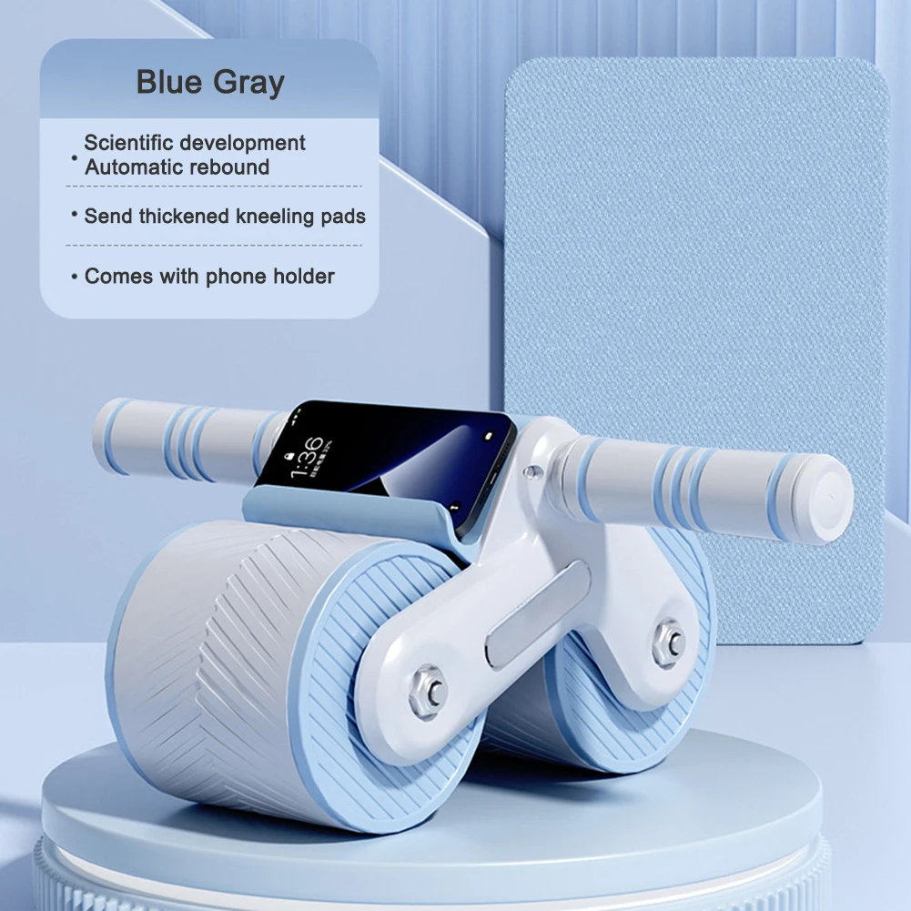 Abdominal Wheel Exerciser Dual Wheel Design Ab Slider Roller Automatic Rebound Anti-Slip Home Gym Fitness Equipment abdominal wheel abdominal fitness instrument abdominal workout aids