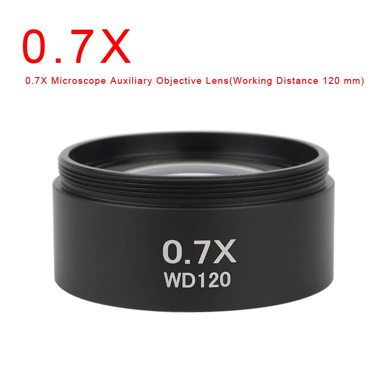 WD165 0.5X 0.7X 0.75X 1.5X 2.0X Auxiliary Objective Lens Thread 48mm Barlow Glass Lens For Stereo trinocular Microscope microscope objective lens