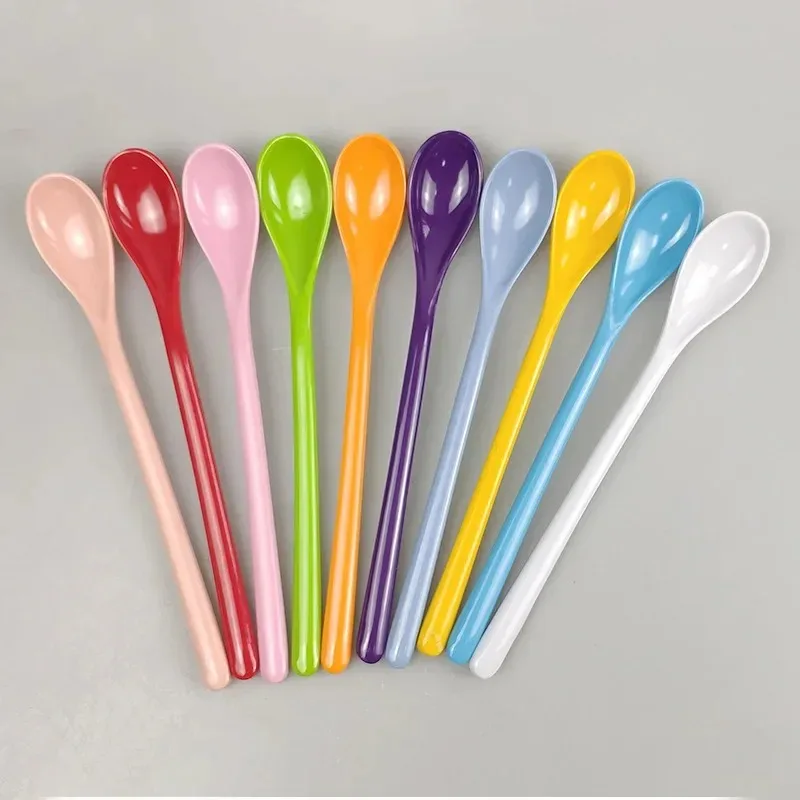 Children's home mixing long handled spoon, commercial catering spoon, creative colorful small spoon