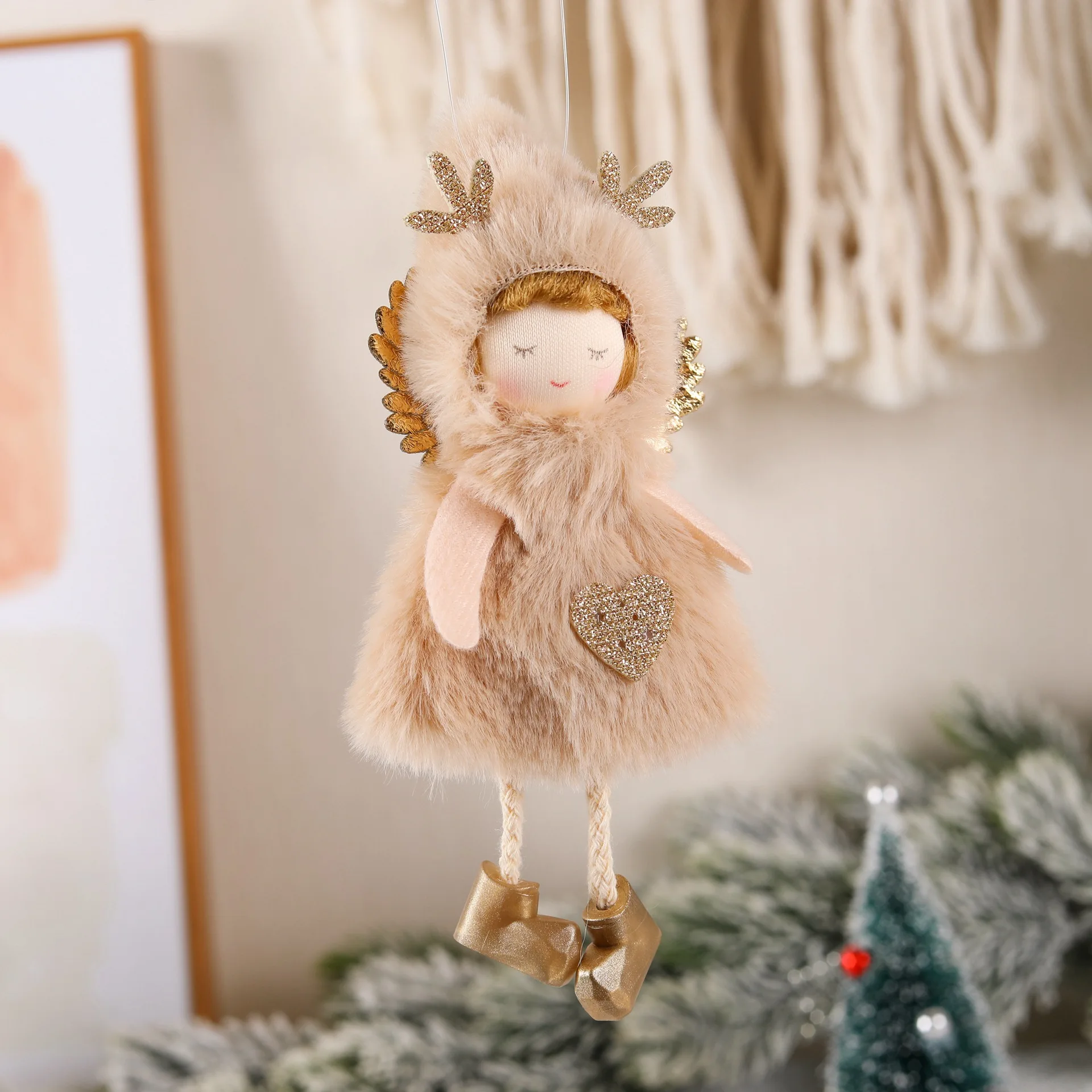 Colgante de muñeco de Ángel de Navidad, adorno para árbol de