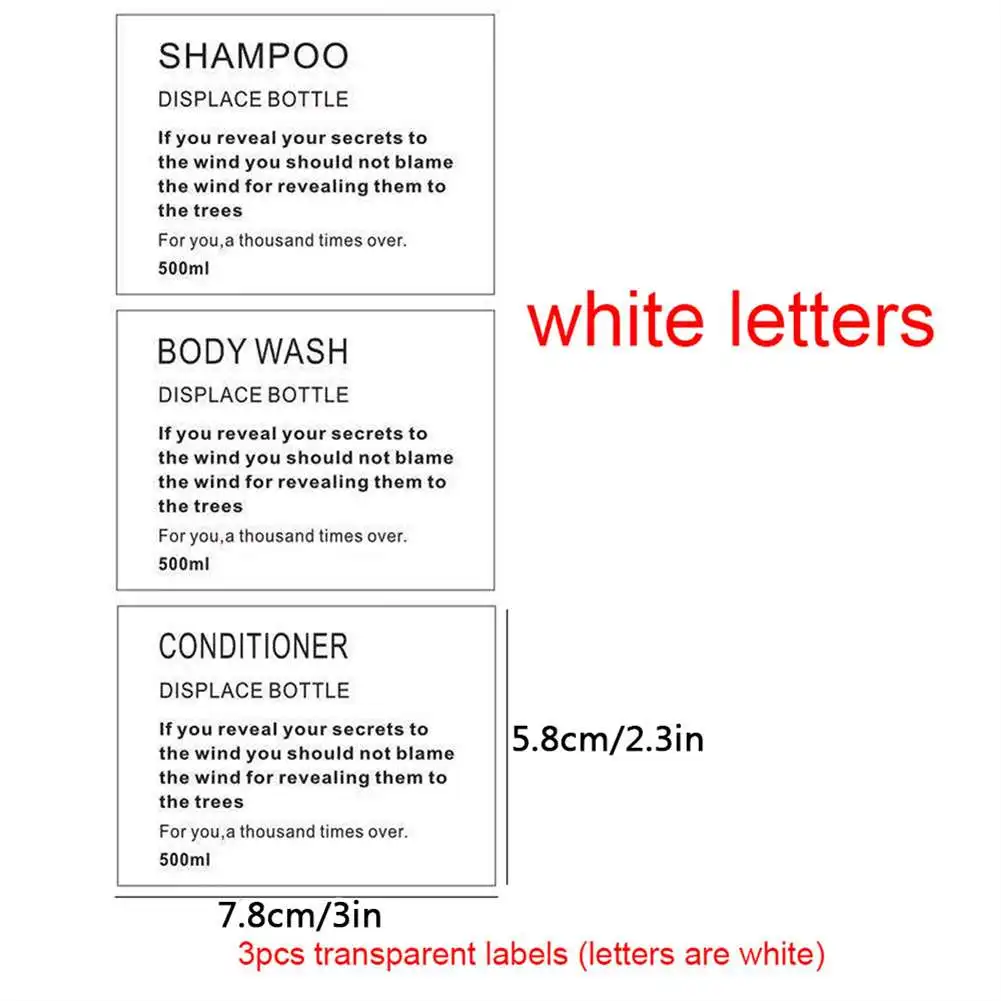 Bathroom Labels Sticker Set 3/4/6pcs Waterproof Soap Dispenser Stickers Bottle Label Farmhouse Bathroom Kitchen Hand Soap Shampoo Lotion Conditioner Labels