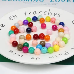 Vibrant Acrylic Round Perforated Loose Spacer Beads for DIY Crafting and Fashion Accessories (Solid mixed color)