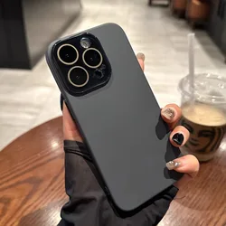 Sleek Natural Titanium Phone Case with Camera Lens Protection and Durable Hard PC Back - iPhone 12 Pro (Gray)