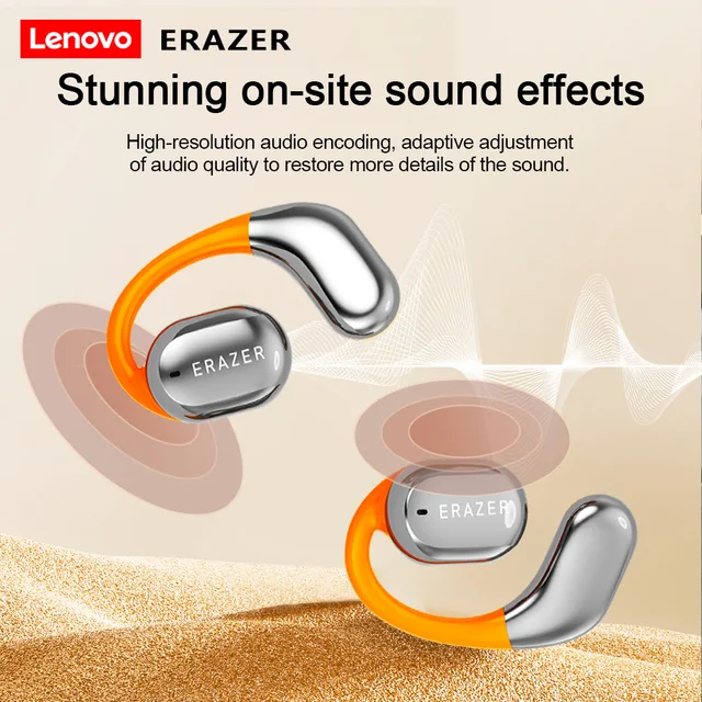 Casque de traduction IA Lenovo ERAZER QT02 avec réduction de bruit active et écran digital pour voyages et apprentissage des langues