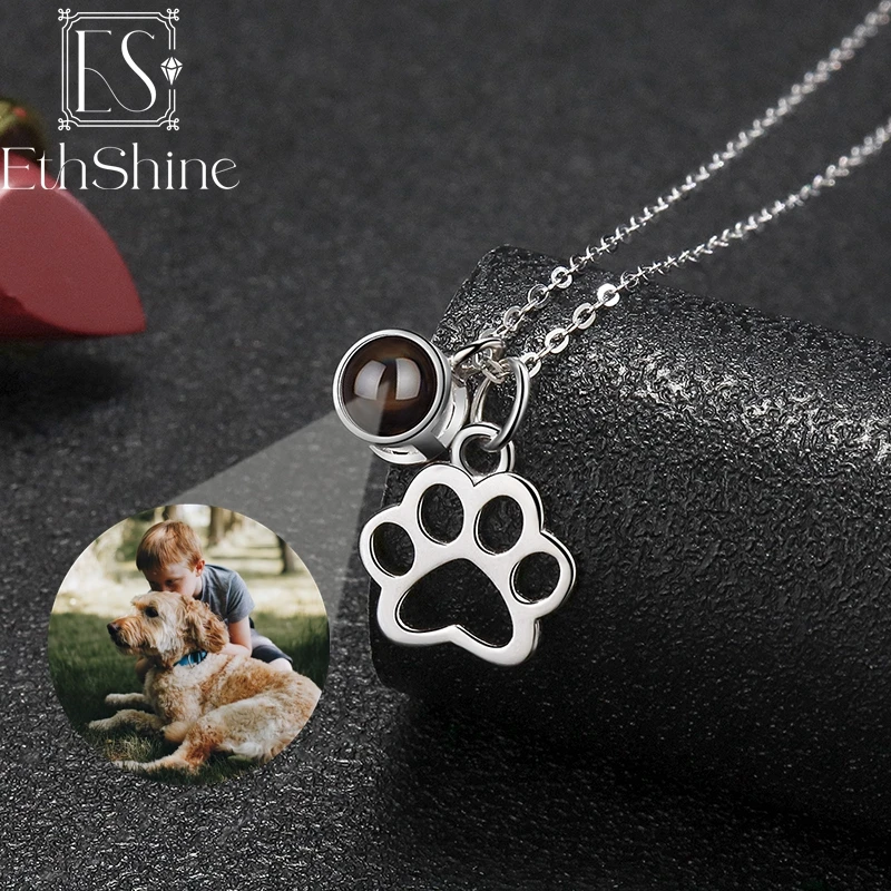 Personalised Paw Fine Chain Silver Necklace – Olive & Berry