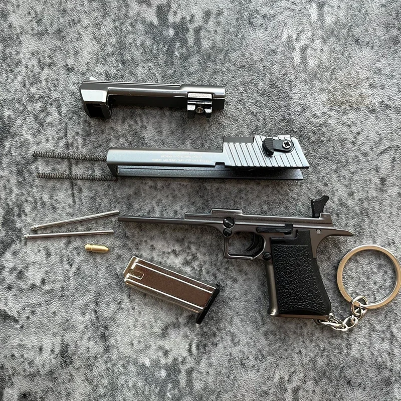 1:3 Desert Eagle Pistol Alloy Mini Gun Model Keychain Gold-plated Bag Pendant Detachable Toy Gun For Adult Kids Gift 4