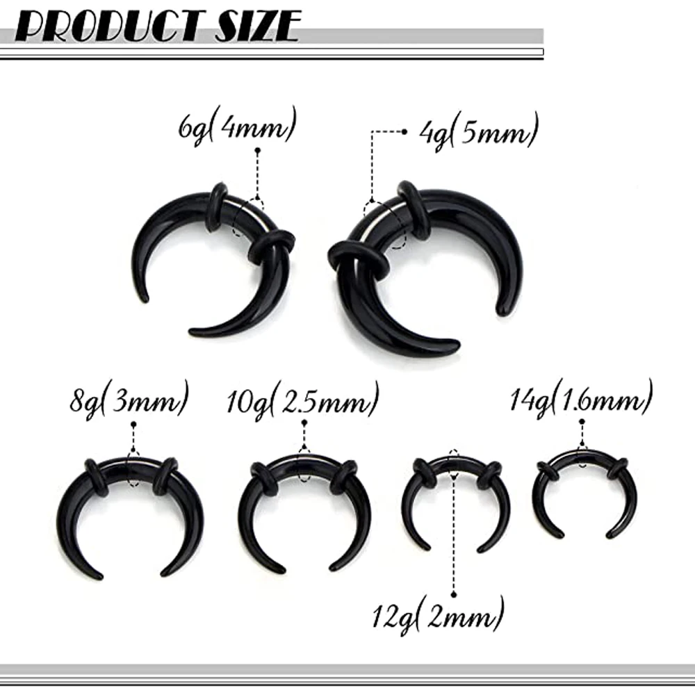 Acrylic Ear Pincher Septum Rings Piercing Ear Taper Stretcher Expander Body Jewelry 2pcs piercing jewelry,ear piercing jewelry,body piercing jewelry,body jewelry