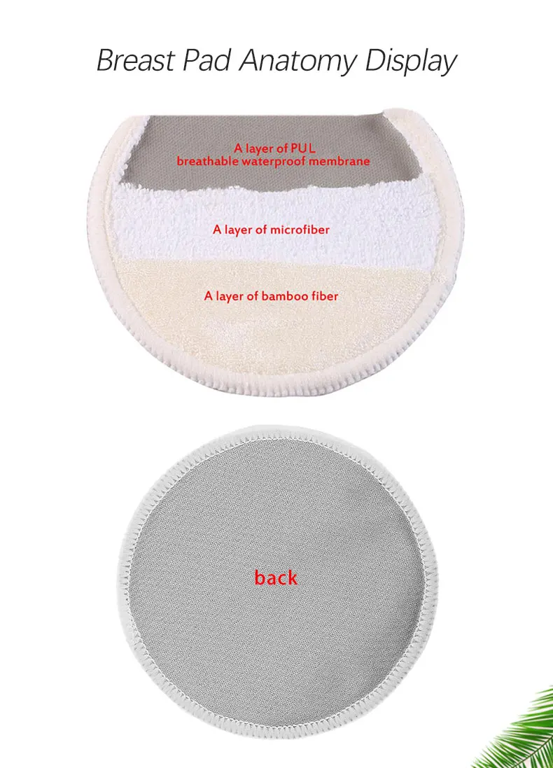 8Pcs Organic Washable Breast Pad Breastfeeding Nipple Pad for Maternity Reusable Nipple Covers for Breast Feeding Nursing Pads 2