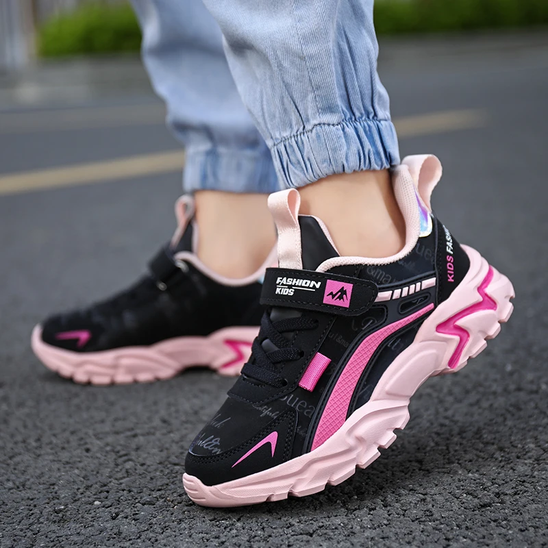 Kids Shoes Brand Kids Sports Shoes Outdoor Comfortable Running Shoes Girls Waterproof Sneakers Tenis Infantil Pink Antislip Children