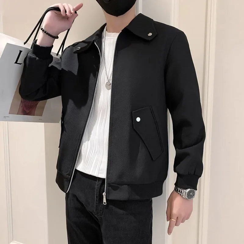 Spring Autumn KPOP Fashion Style Harajuku Slim Fit Tops Loose Casual All Match Korean Style Outerwear Zipper Long Sleeve Jacket