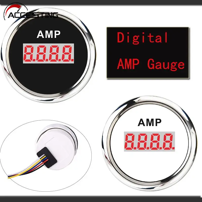 New Digital AMP Amperemeter Gauge Universal 100A Marine Ammeter