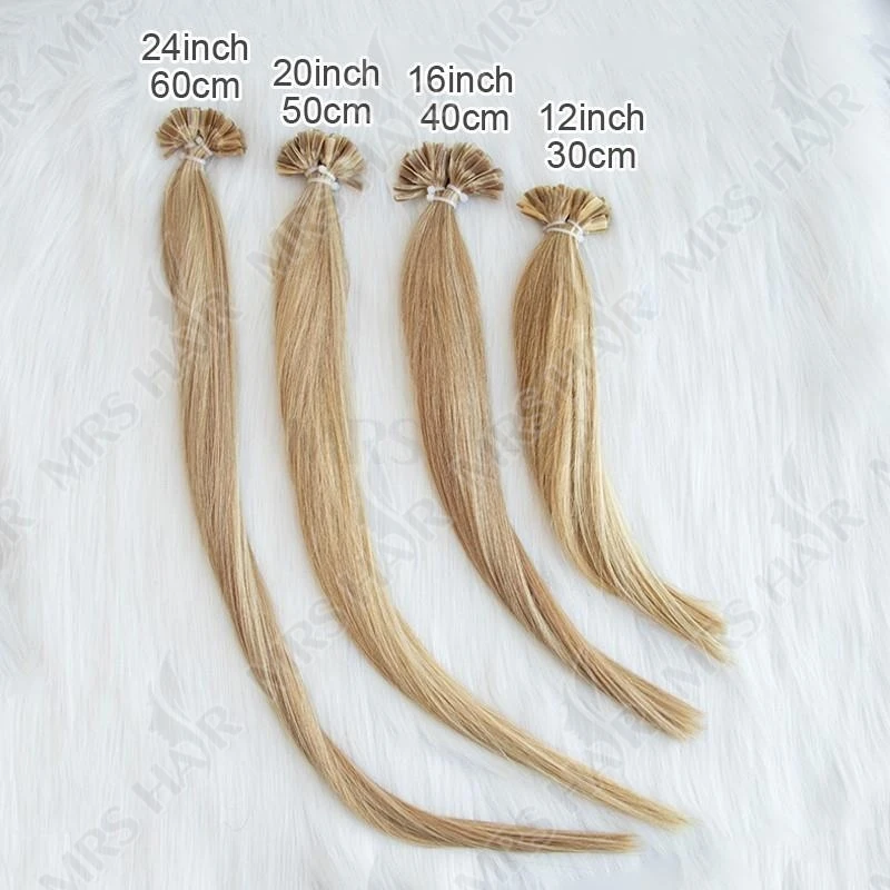 MRSHAIR U Tip Fusion Hair Extensions Nail Tips Human Hair Italiana 1.5cm Long Keratin Hair Bondings 12 16 20 24 inch 50strands 4
