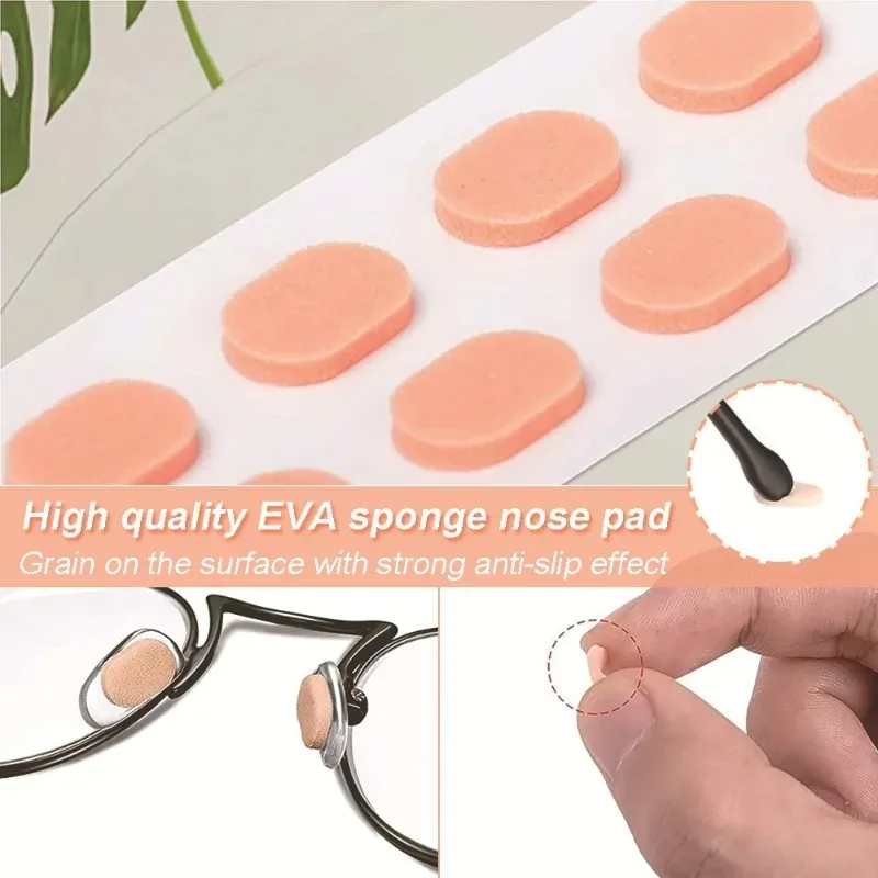 Non-slip Nose Pads Self-Adhesive EVA Foam Anti-pressure Mini Soft Oval Shape Glass Eyewear Eyeglasses Sticker Accessories Kit 4
