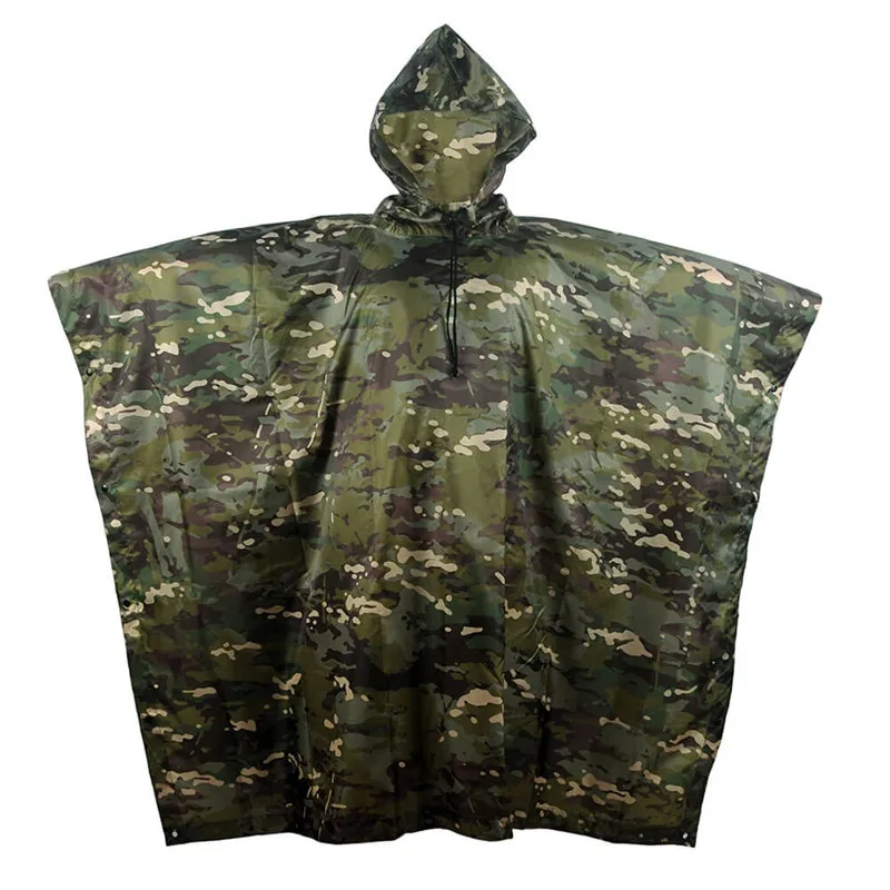 Impermeable Raincoat Poncho Outdoor Tactical Rainwear Camping Hiking Fishing Hunting Ghillie Suits Travel Umbrella Rain Gear raincoat poncho