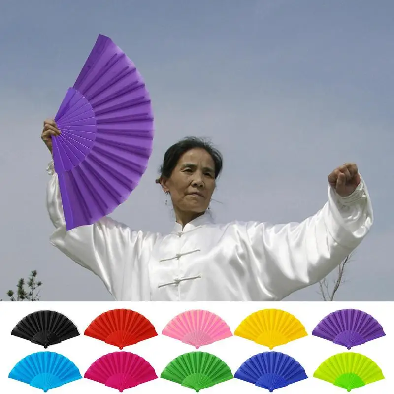 

Tai Chi Fan Hand Folding Stage Fan Chinese Style Plastic Bone Dance Fan Yoga Kung Fu Performance Hand fan Wedding Party Decor
