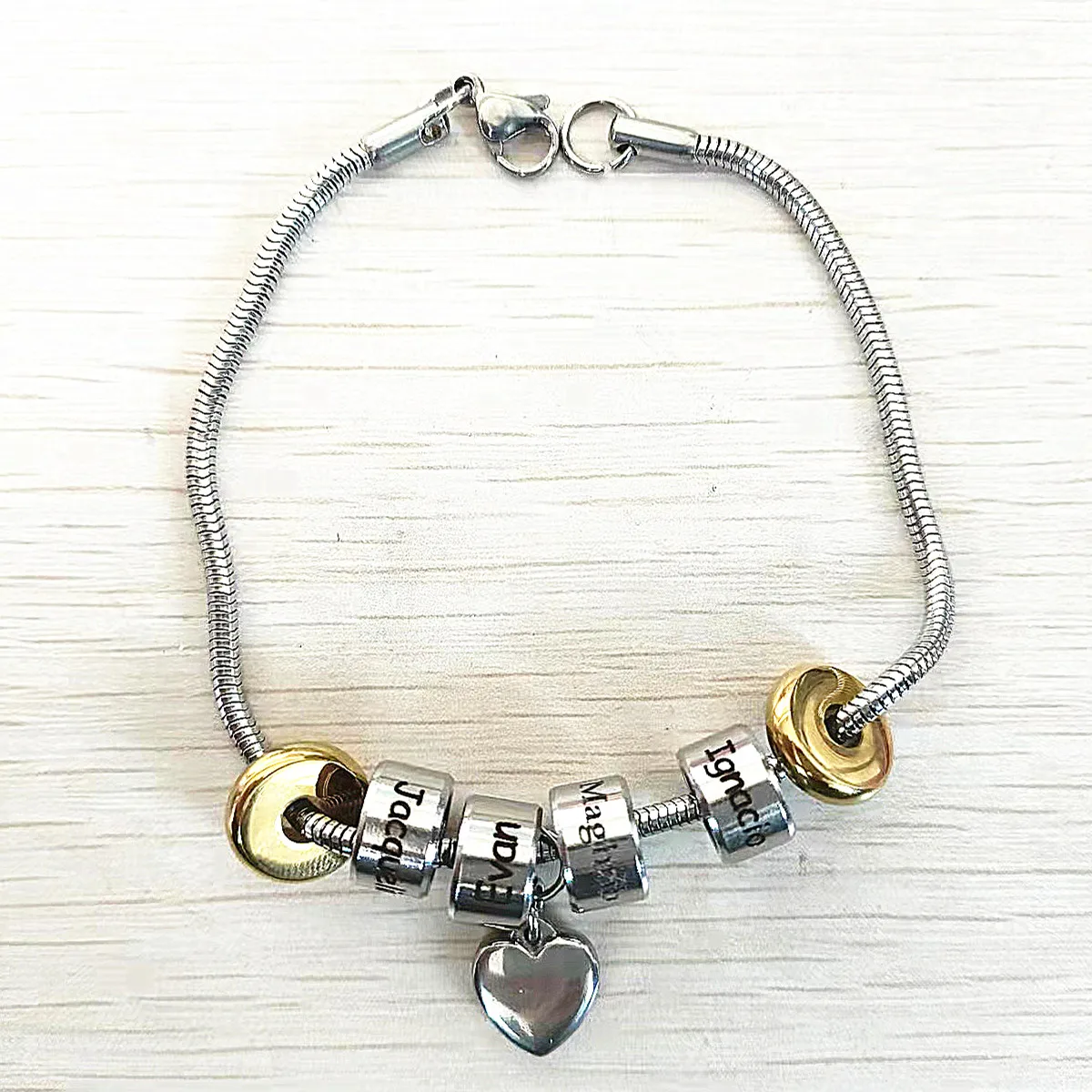 Custom Name Kids Girls Women Braclets with Heart Charms Stainless Steel Personalized Gift Lovers Family Bracelet Baby Jewelry personalized enrgave name bar id bracelet for baby child charms zirconia handmade braided bracelet new born girls birthday gift