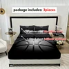 3PC Basketball Court Bed Sheet, Fitted Sheet*1+Pillowcases*2, Suitable For Bedrooms And Guest Rooms, Comfortable And Soft Fabric 3