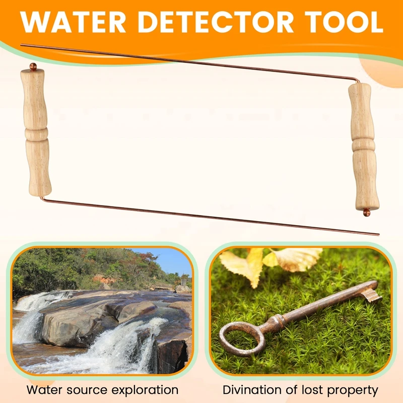 Copper Dowsing Rods Kit For Divination Tool-Natural Wooden Handles Divining Rods