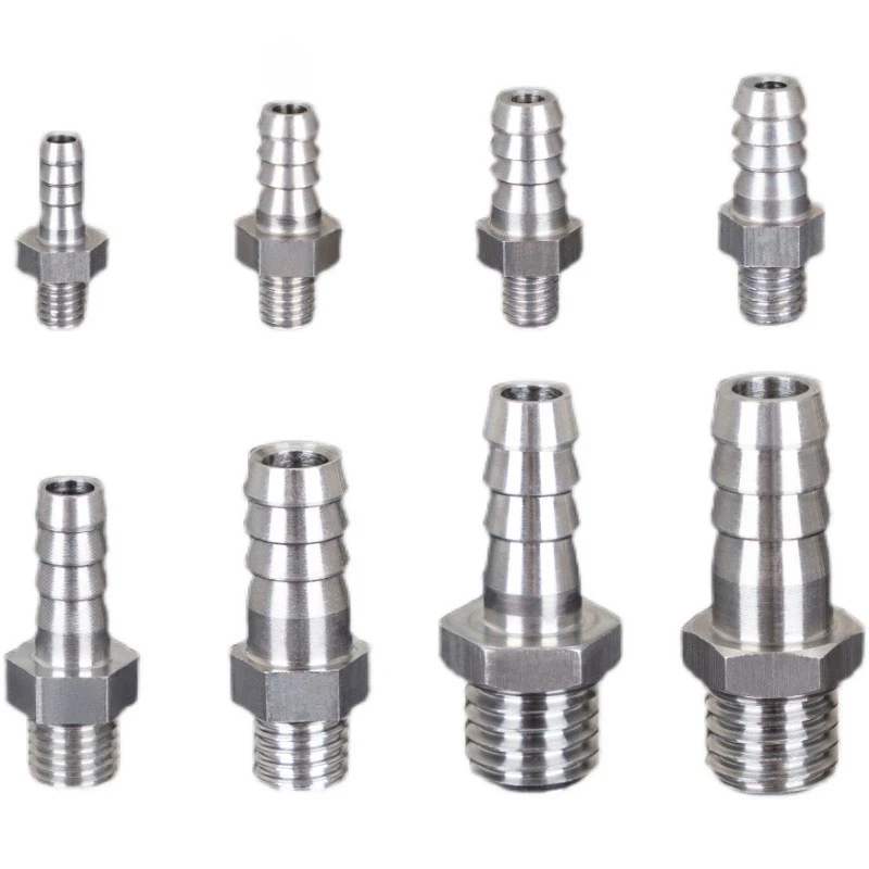 1/8" 1/4" 3/8" 1/2" 3/4" BSP NPT Male Female To 4 5 6 8 10 12 14 16 19 25 mm Hose Barb 304 Stainless Steel Pipe Fitting Connetor