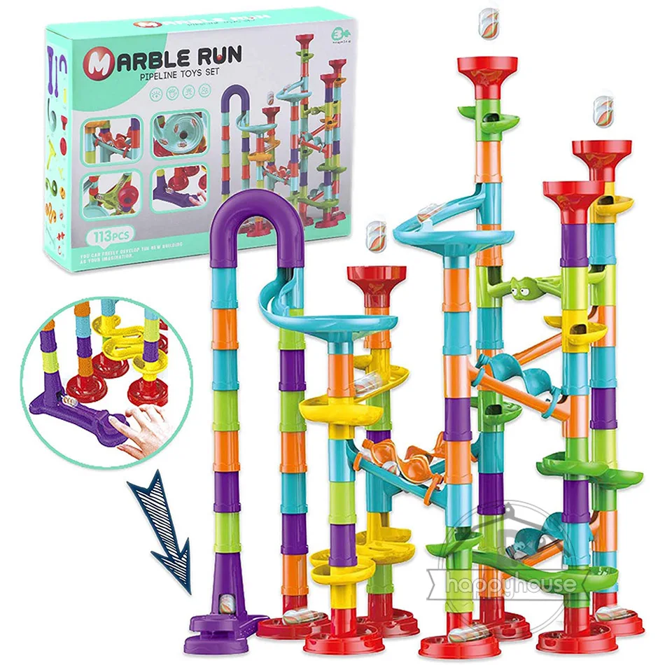 Детский 3D конструктор Marble Run Yokibo, брендовый пластиковый материал, модель лабиринта для гоночной трассы для детей 4–12...