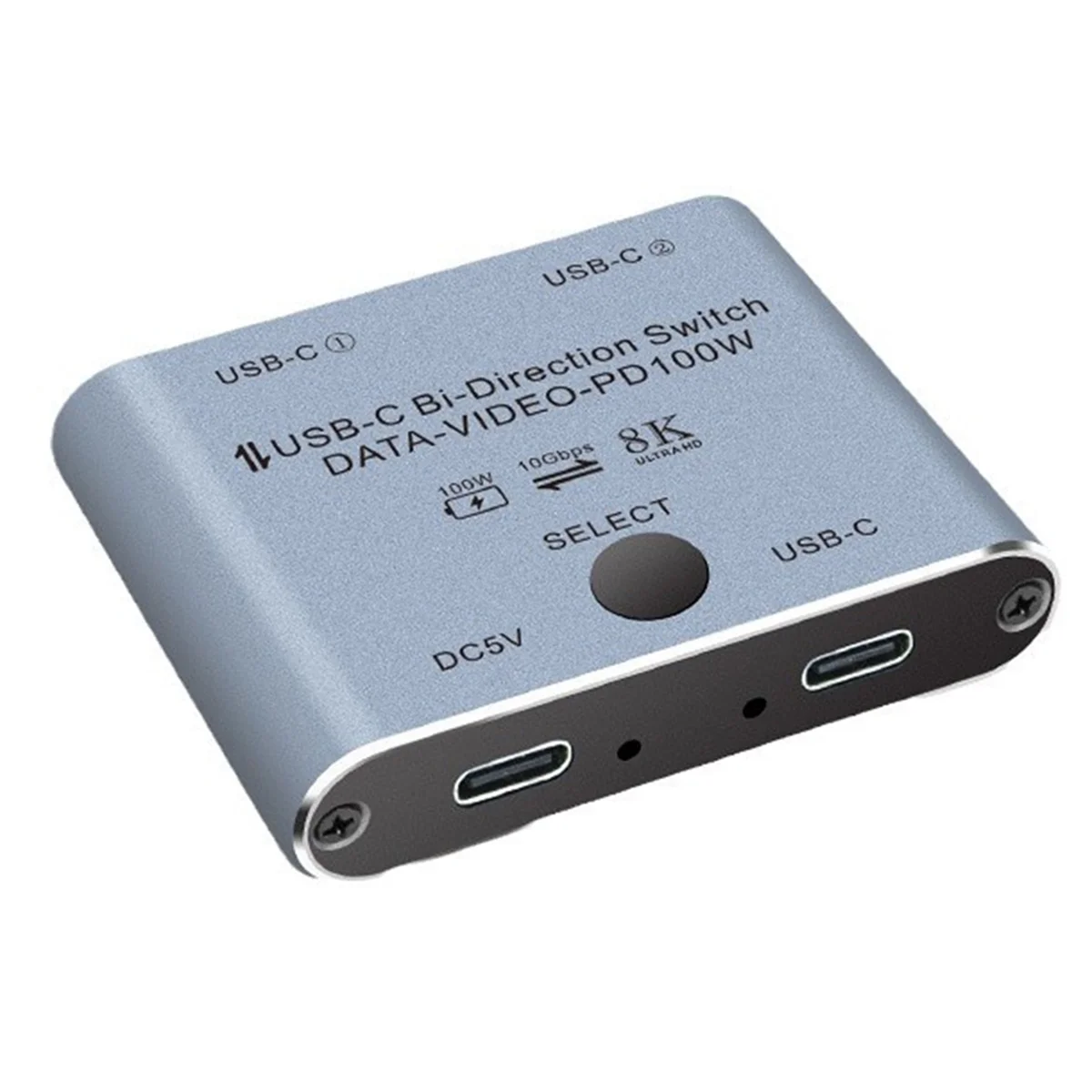 SWXF 양방향 USB C KVM 스위치 분배기 8K@60Hz/4K@144Hz 비디오 전송+100W 충전+10Gbps 데이터
