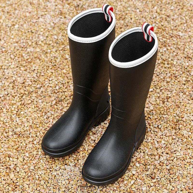 

Brand New Mid-Calf Rain Boots for Women Outside Waterproof Non-slip Work Shoes Female Solid Color Water Boots New 2023 Galoshes
