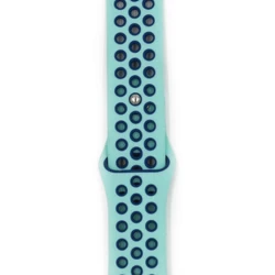 Dual - Color Breathable Silicone Strap - 44 45 46 49mm ML (Aqua D Blue)