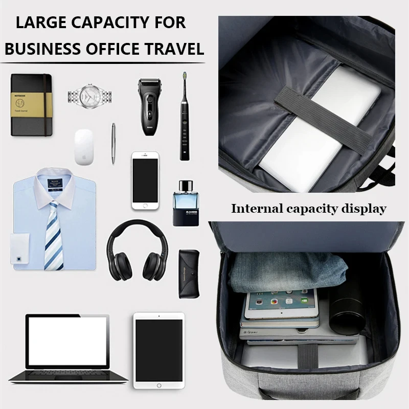 Laptop Backpack Waterproof Oxford 15.6 Inch USB Charging Business Travel School Backpack High Capacity for Men