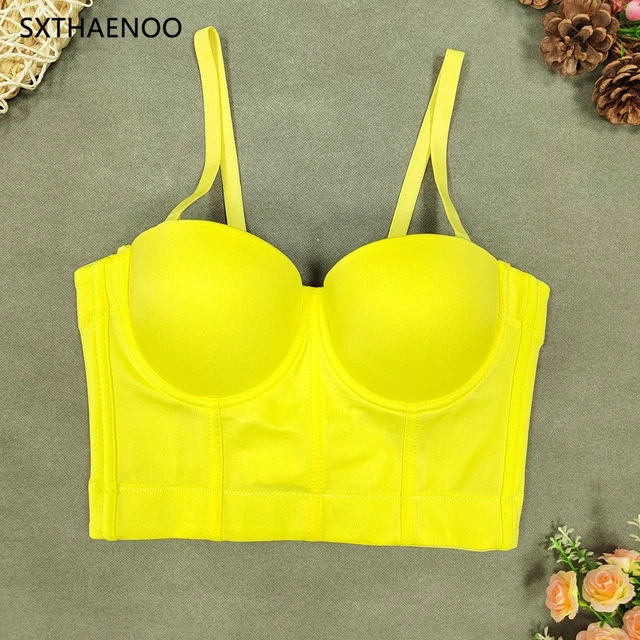 SXTHAENOO Summer 8 colors Fashion Mesh Push Up Bralet Women's Corset Simple Bustier  Bra Night Club