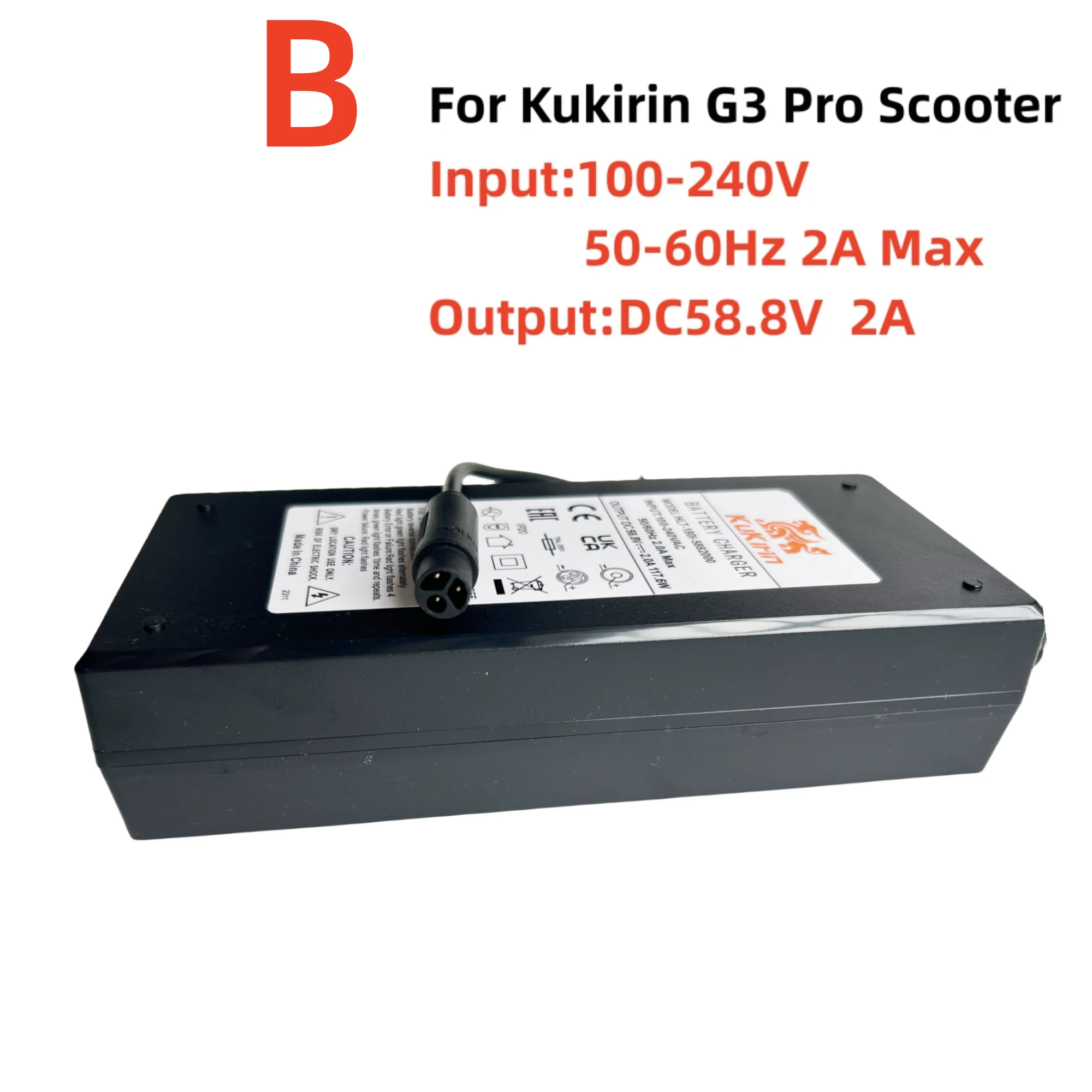 Original 58,8V 2,0A Lithium-Ladegerät für Kukirin G3 Pro Elektroroller Kugookirin G3pro Batterieladegerät Teile Zubehör – Detail 4