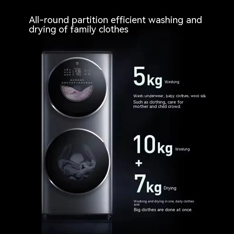 Washer & Dryer 15kg Black Automatic Front Loading 4