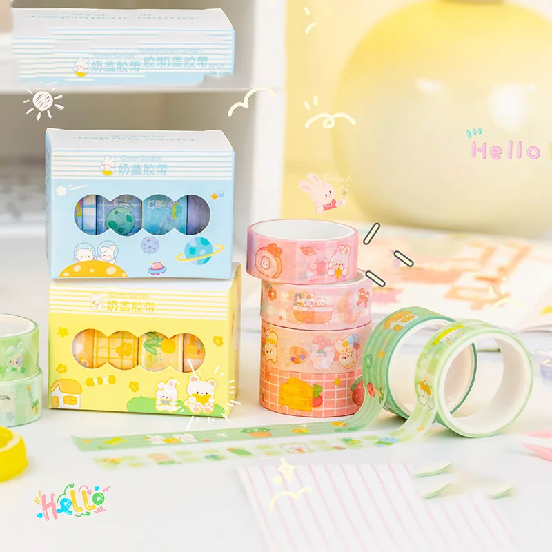 

20 box/lot Kawaii Bear Rabbit Tape Decoration Sticker Scrapbooking Diary Adhesive Masking Tape Stationery School Supplies