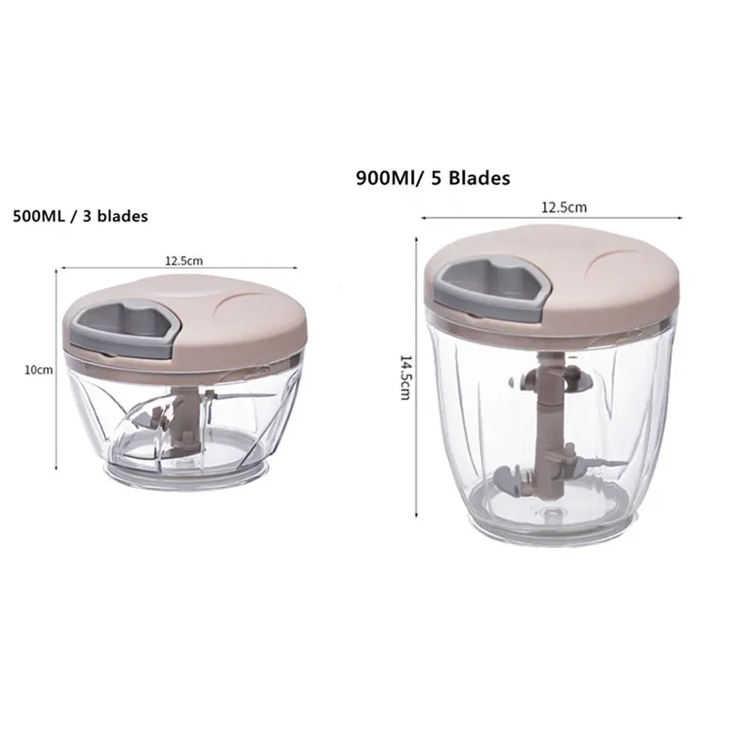Meat Grinder Garlic Chopper Manual Meat Mincer Garlic Chopper Hand Pull Press Crusher Vegetable Grinder Chili Onion Cutter Masher Kitchen Cooking Tools