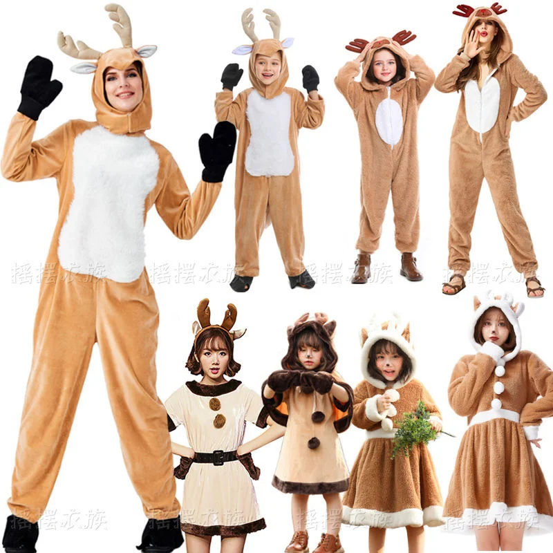 

Deer Christmas clothing children's clothing lovely reindeer Cosplay clothing parent-child clothing adult elk performance