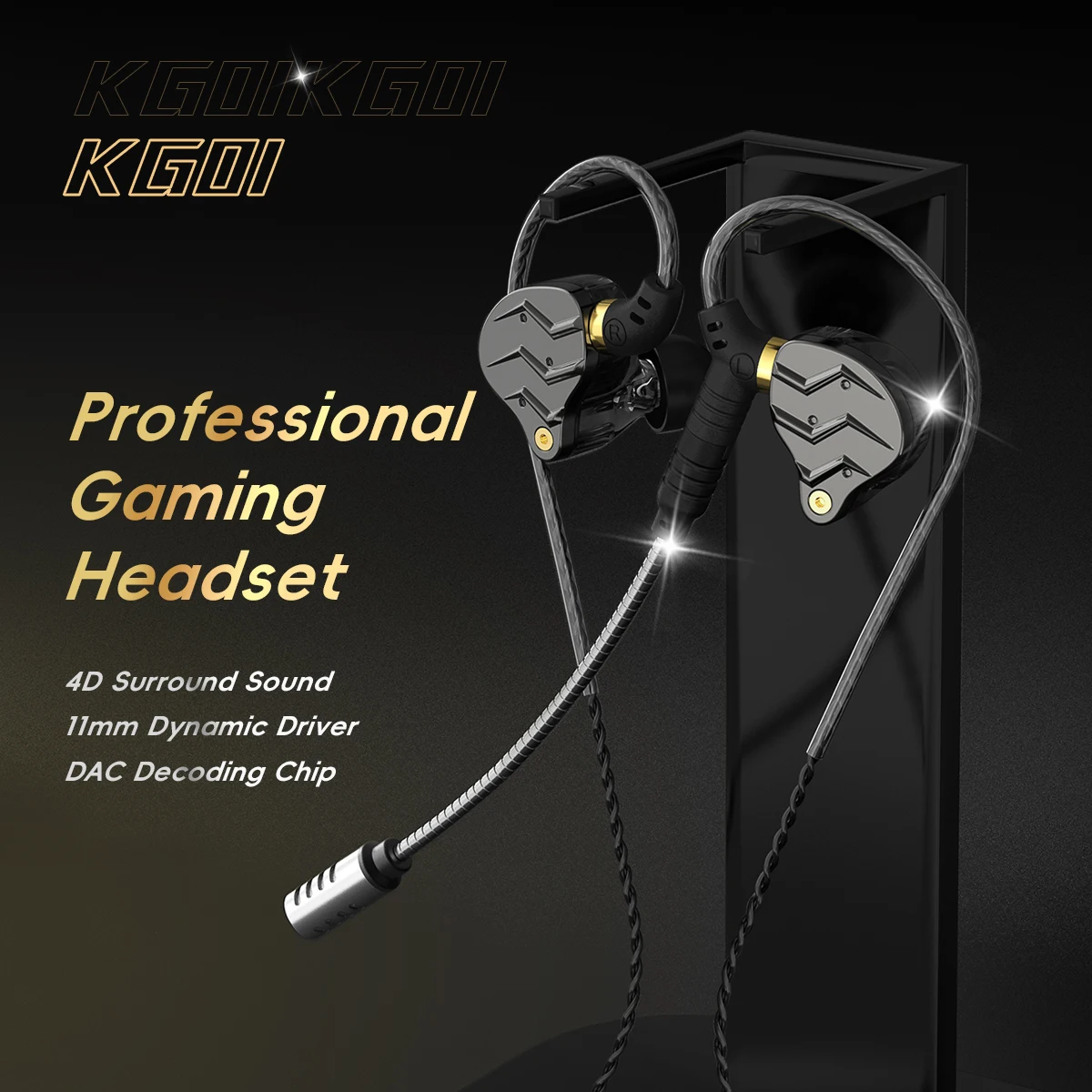 Auricolari da Gaming con Microfono HD, Cuffie Cablate con Bassi HIFI, Auricolari con Gancio per Orecchio, Riduzione del Rumore - Image 3