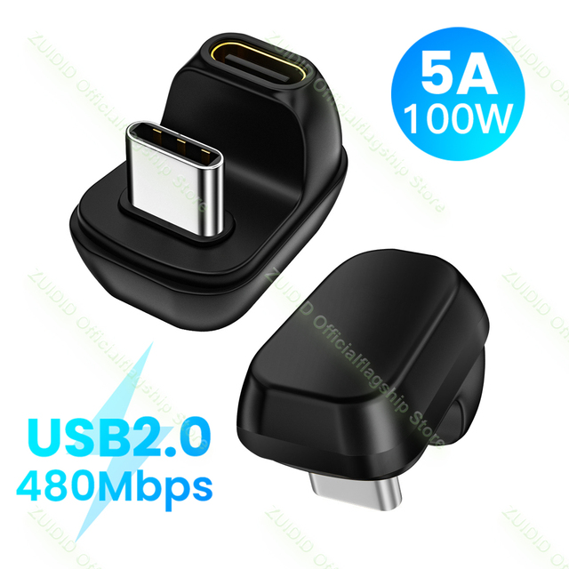 USB4.0 40Gbps Adapter U-Shape Thunderbolt3 USB C to Type C 100W Fast Charging Converter 8K@60Hz USB Type C Data Adapter