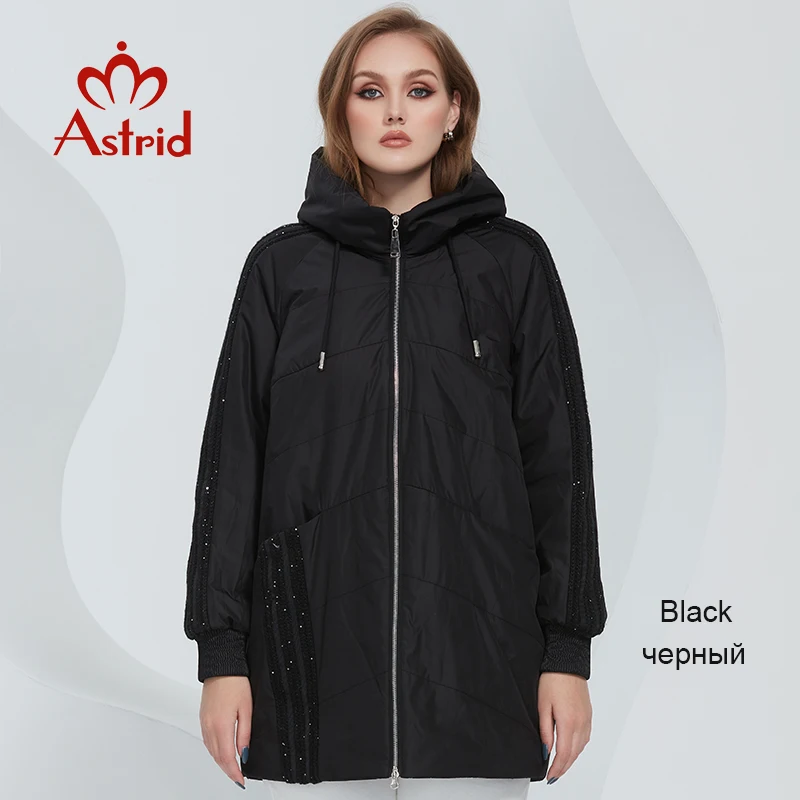 Comprar Astrid 2022 chaqueta de plumas para mujer, Parkas cálidas de  invierno con capucha, prendas de vestir exteriores holgadas, chaqueta de  tela de retales de calidad para mujer, ropa femenina