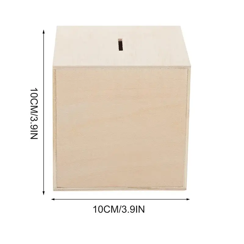 3Pcs Painted Saving Bank Wood Money Box Diy Wooden Saving Bank Kids Coin Storage Jar Multi Function Piggy Bank Home Decor 6