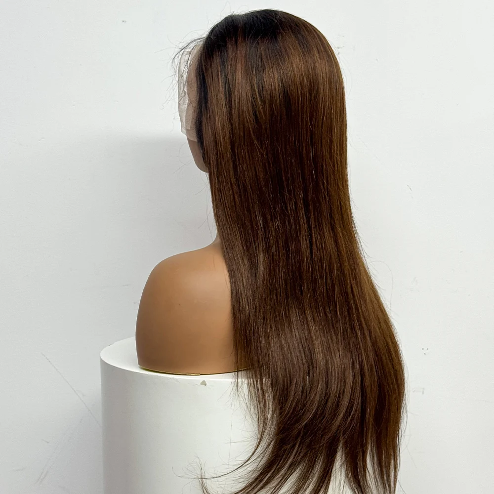 22 inches Straight Human Hair Wigs 13x4 Lace Frontal 200% Density Pre-plucked Straight Human Hair Wig For Black Women