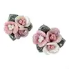 T8UE Stylish Ceramic Rose Earrings Portable for Women Porcelain Floral Jewelry 4